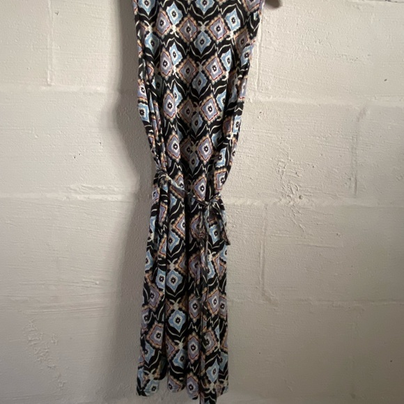 TopShop Black & Blue Argyle Diamond Print Sleeveless Dress - Women’s Size 8 - Picture 1 of 9
